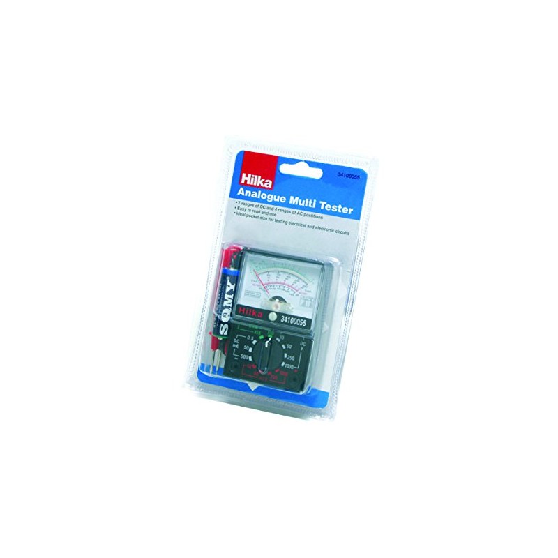 Hilka 34100055 Analogue Multi Tester, Black