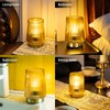 MJ PREMIER Cordless Lamps Rechargeable Glass Table Lamp Portable Dimmable