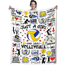 TAPBASE Volleyball Blanket Gifts for Teen Girls,Volleyball Stuff Merch Sport Blankets and Throws,Sport Team Bulk Gifts for Women Teens Players Team Lovers 50"X 40"