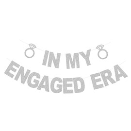 Silver Glitter in My Engaged Era Banner - Engagement Party Decorations Bridal Shower Party Decorations