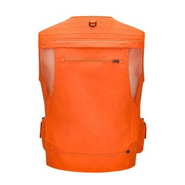 Spanye Orange Hunting Vest Mens Outdoor Fishing Travel Safari Photography Big Game Safety Utility Vest With 16 Pockets (02 Orange S)