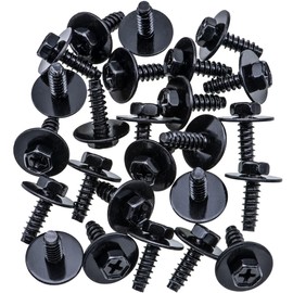 Rexka 25pcs M5-1.81 x 16mm Fender Liner Splash Shield Bumper Cover Screw Bolt Phillips Hex Head Sems for Mazda 9CF600516B Mazda 6 Mazda 3 Miata Protege CX-5 CX-7 CX-9