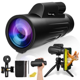 12x50 Monocular Telescope - Monoculars for Adults - High Powered for Bird Watching Hiking Camping Hunting Concert (26mm Large Eye-Piece Monocular with Smartphone Holder & Tripod)