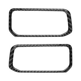 SUNBREATH Real Carbon Fiber Central Control Air Outlet Frame Panel Sticker Interior Decoration Compatible with 2024 2025 Ford Mustang 2PCS Black