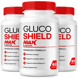 (3 Pack) Gluco Shield Max – Original Formula with a Clean, Powerful Blend to Help Support Balanced Levels, Circulatory Health & Everyday Energy | Easy-to-Swallow Pills for Daily Use (180 Capsules)