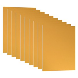 PATIKIL 3.3x2.1x1/32" Aluminum Anodized Sheet Set of 10 Metal Rectangle Aluminum Plate 0.8mm Thick Leather Engraving Blank DIY Decoration Craft Home Decoration Yellow