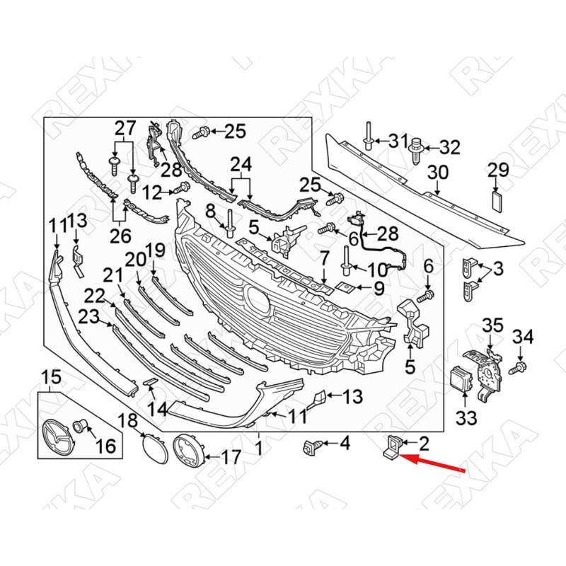 Rexka 10pcs Grille Grommet Nut KD4550ES1 Compatible with Mazda 3,