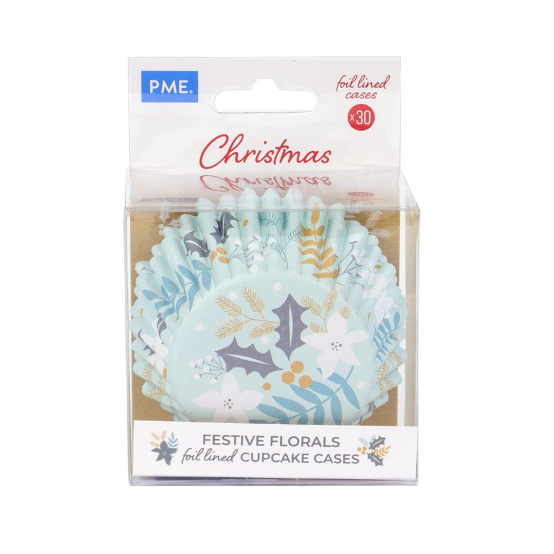 PME Foil Lined Cupcake Cases - Floral Festives, Pack of