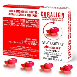 Frizz Control Hair Oil Capsules – SNOBGIRLS CURALIGN – Vegan Leave-In Serum for Frizz-Prone, Coarse or Curly Hair – With Argan Oil, Babassu & Ceramides – Humidity Defense & Shine – 15 Ct