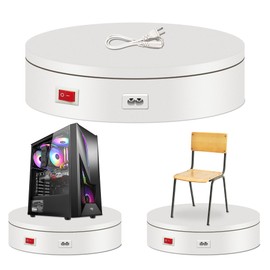 ComXim 110V Rotating Display Stand,Motorized Turntable Display Stand for Product Displays and Photography Such As Jewelry, Electronics, Cosmetics, and 3D Scanning (15.74‘’ white)