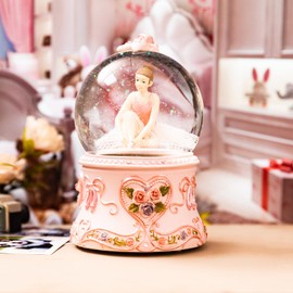Snow Globe Gift for Birthday, Ballet Dance Recital Gift, Dancer Snow Globe Music Box with LED Lights, Dancing Ballerina Snow Globe for Kids Girls Bedroom Decor (You are My Sunshine)