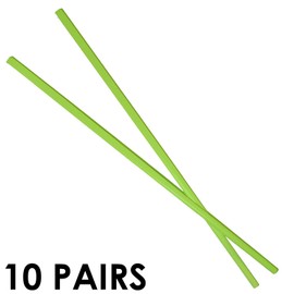 Live Well PACK OF 10 PAIRS OF 10.5"  GREEN MELAMINE ASIAN CHOPSTICKS