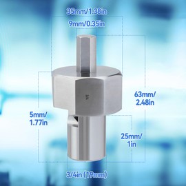 3/4" Bench Dog Hole Chamfer Reamer Tool,Woodworking Workbench Dog Hole Chamfer Reamer Tool T10 Alloy Blade 9mm Hex Shank Dog Holes Polished Finish Tool for Standard Electric Drills(19mm)