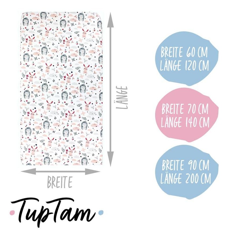 TupTam Baby Fitted Sheet for Baby Cot Bed Pack of