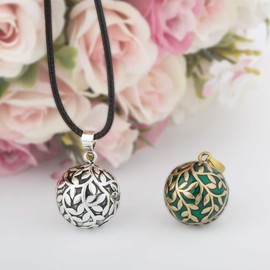 EUDORA Harmony Necklace Pregnancy Silver Plated Angel Chime Caller Mexico Bola Ball Music Prayer Pregnancy Bell Gift for Mother Wife