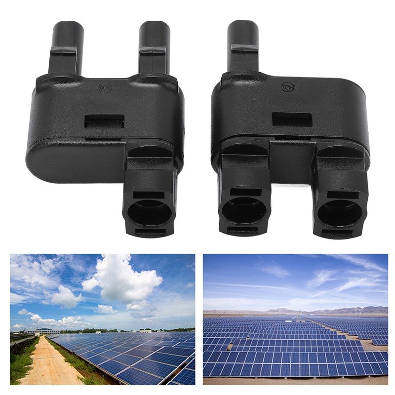 2PCS Solar PV Connector 2 to 1 Photovoltaic Crimp Connector