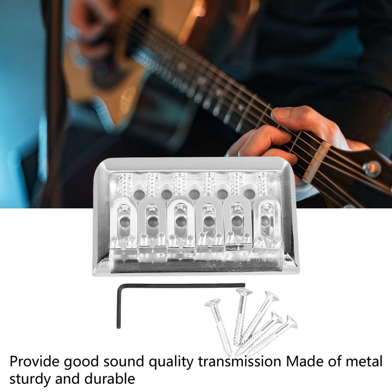 Fixed Hardtail Guitar Bridge U Shape Saddle Bridge Replacement Metal