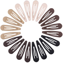 Cptots Small Hair Barrettes For Women No Slips Metal Snap Clips For Thin And Fine Hair,Black Brown,20 PCS,1.97 x 0.5 Inches.
