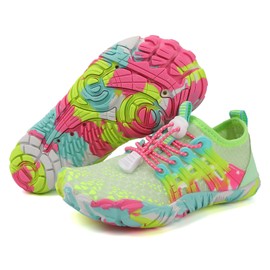 AONEGOLD Barfußschuhe Kinder Wasserschuhe Junge Mädchen Badeschuhe Schnell Trocknend Schwimmschuhe Leichte Atmungsaktiv Strandschuhe rutschfest Aquaschuhe(Grün,29 EU)