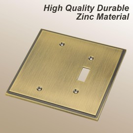 Cover Star Soft Modern Decorative Wall Plate Switch Plate Outlet Cover (Blank/Toggle, Antique Brass)
