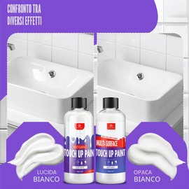 Peintura Di Ritocco Bianca 200ml, Pittura Bianca Per Pareti Vernice Per Mobili Bianca Lucida E Opaca, Inodore, A Base D'Acqua, Per Riparare Scheggiature E Graffi Su Mobili, Legno, Metallo, Ceramica