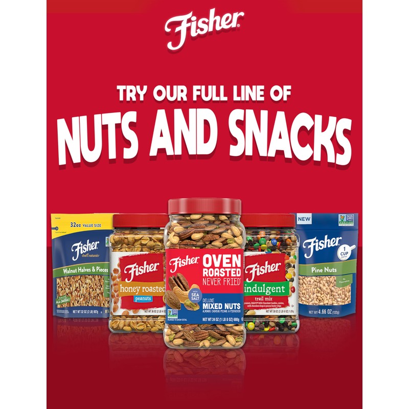 Fisher Oven Roasted Never Fried Deluxe Mixed Nuts, 24 Ounces