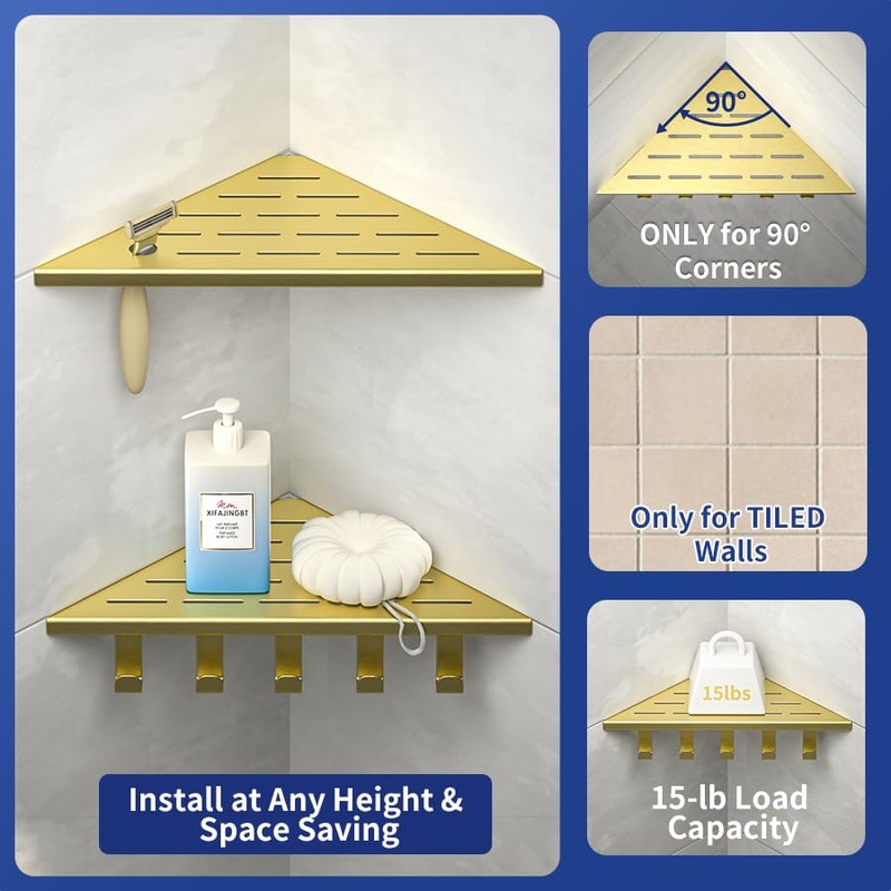 10‘’ Corner Shower Shelf