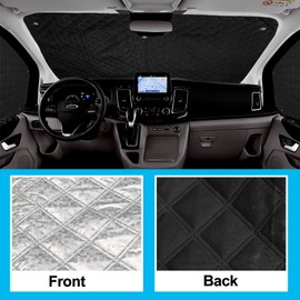 CICMOD Thermomatte für F ord Transit Custom, Innen Auto Sonnenschutz Frontscheibenabdeckung, Thermomatte Fahrerhaus Verdunkelung Windschutzscheiben Abdeckung