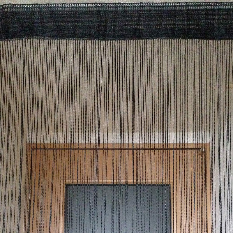 Rink Terre Himeno Noren Black String Curtain Room Divider (100cm,