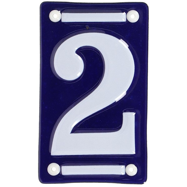 Esschert Design House Numbers, 6 inch Enamel Blue and White