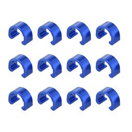 X AUTOHAUX 12pcs Bike Brake Cable Clip C Style Clamp Aluminium Alloy Blue for Mountain Bike Road Bicycle