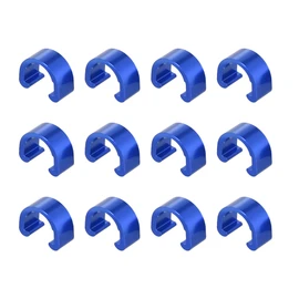 X AUTOHAUX 12pcs Bike Brake Cable Clip C Style Clamp Aluminium Alloy Blue for Mountain Bike Road Bicycle