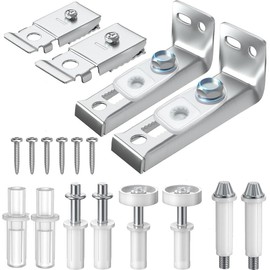 2 Pack Bifold Door Hardware Repair Kit - Bifold Closet Door Hardware Replacements Tools for 7/8" to 1" Sliding Door Track, Bifold Door Parts Include Top & Bottom Bracket, 3/8" Pivot, 7/8" Guides Wheel