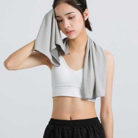 Fitness treadmill towel sweat absorbent portable towel sucking exercise sweat towel gift dry summer gray 2ea