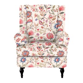 CRFATOP Wingback Chair Covers 2 Pieces Stretch Printed Wing Back Chair Cover Sofa Slipcover Washable Wingback Armchair Slipcovers Furniture Protector with Elastic Bottom for Wingback Chairs,A48