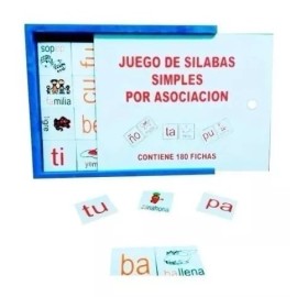 Castillo Didáctico Juego De Silabas Simples Por Asociación De Madera 180 Pzs.
