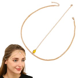 Head Jewelry for Women Headchain Metal Rhinestone Hair Jewelry Festival Ladies Golden Head Piece HB000923