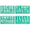 Linex Script Stencil 4 Pieces Upper/Lowercase Letters Numbers + Symbols