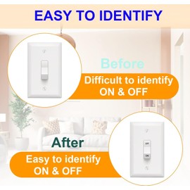 TRINENOX 200PCS Black Light Switch Labels Stickers, Durable Clear Switch IDs for Fan Heater Bed Bathroom Kitchen Garage Laundry Room, Light Switch Labels for Home, Office, School, Hotel