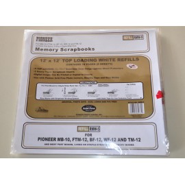 Pioneer Memory Scrapbooks Refill 12x12 white 10 pages 5 sheets RMW-5 Acid Free