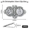 2 PCS St Christopher Medal Visor Clip, Our Lady of