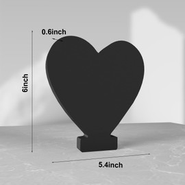 Aruatu 6 Inch Black Wood Letters Unfinished Wood Letters for Wall Decor Decorative Standing Letters Slices Sign Board Decoration for Craft Home Party Projects (Love)