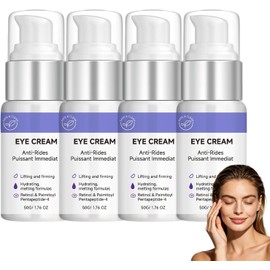 Crema para el contorno de ojos con retinol, alisadora de líneas de expresión y antiarrugas para ojeras, crema hidratante para el contorno de ojos para piel seca, para piel delicada. (4PCS)