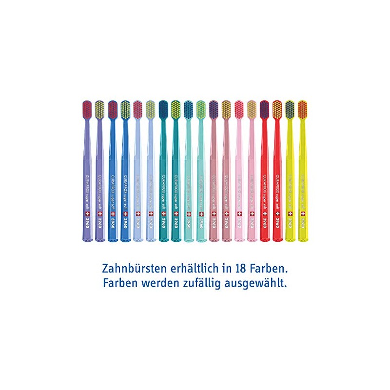 Curaprox 3960 Cepillo Polvo Dientes Súper Suave Paquete Colores Surtidos