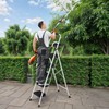 JungleA Step Ladder 5 Step Folding with Tool Tray, Wide