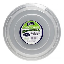 Premium Deep Round Black Containers - 32 oz (Pack of 6) - Stackable & Leak-Proof Design | Perfect for Meal Prep, Storage & Reusable Home Organization