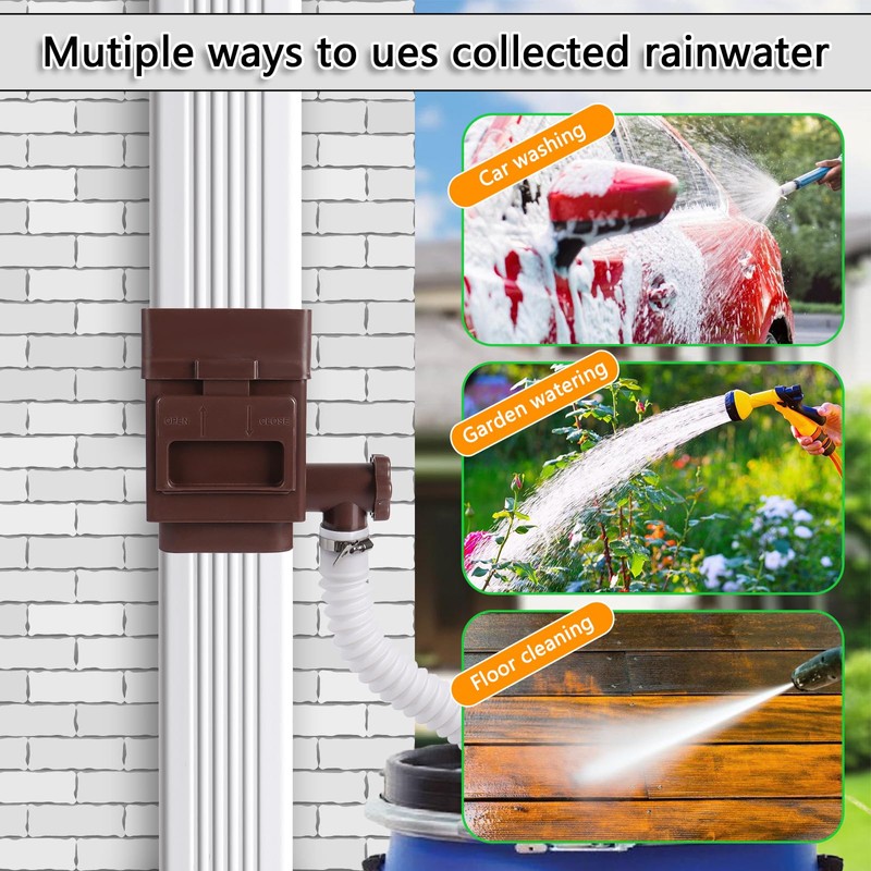 Rain Barrel Diverter Kit - Rainwater Collection System, Rain Barrel
