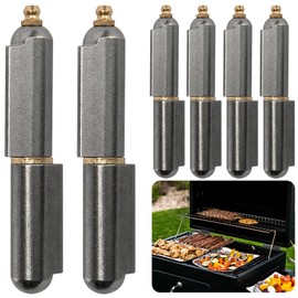 moonoom 6 Pack 4'' BBQ Bullet Weld on Hinge, Heavy Duty Weldable Barrel Hinges, Carbon Steel Bullet Hinge for Detachable Metal Swing Door Gate Driveway Trailer Ramp