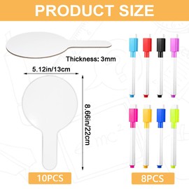 ZPOYOT 18Pcs Dry Erase Answer Paddles with Markers Thickened Handheld Double Sided Paddles Mini White Boards Small Dry Erase Signs Auction Paddles for Students Classroom Bidding Voting Games