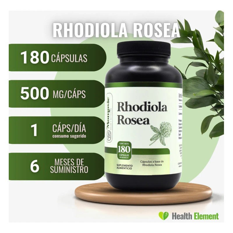 Rhodiola Rosea Premium Pura | Energía Y Ánimo | 180